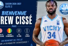 Mercato-Basket-ball : le pivot américano-guinéen Drew Cissé s’engage avec le club Vichy, en France